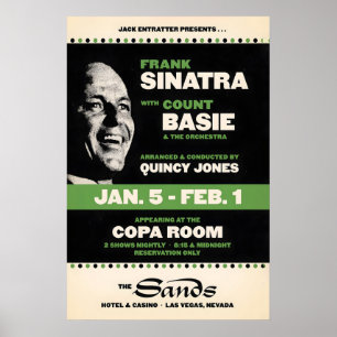 Poster Cartaz de jazz de Frank Sinatra - Sinatra no Sands