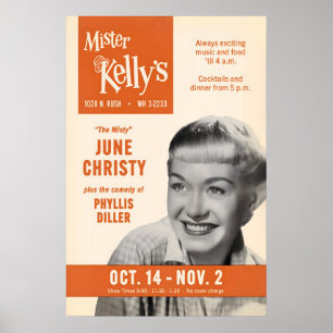 Poster Cartaz de jazz de June Christy - Mister Kelly's