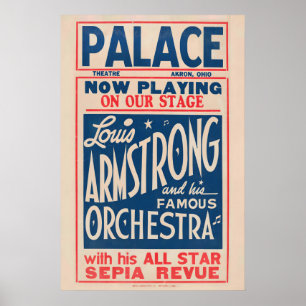Poster Cartaz de jazz de Louis Armstrong - Palace Theatre
