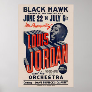 Poster Cartaz de jazz de Louis Jordan - Black Hawk - São