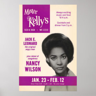Poster Cartaz de jazz de Nancy Wilson - Mister Kelly's