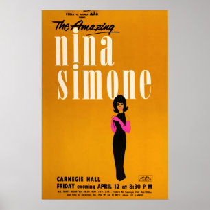 Poster Cartaz de jazz de Nina Simone - No Carnegie Hall -
