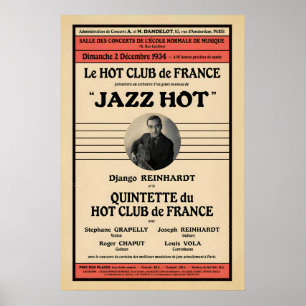 Poster Cartaz de jazz Django Reinhardt - Stephane Grappel