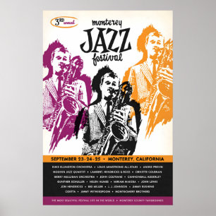 Poster cartaz de jazz do Festival de Jazz de Monterey de 