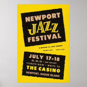 Poster Cartaz de jazz do Festival de Jazz de Newport de 1