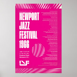 Poster cartaz de jazz do Festival de Jazz Newport 1966 - 