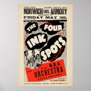 Poster Cartaz de jazz Ink Spots - Norwich Armory