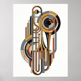 Poster Cartaz de Jazz Moderno Vintage Elegante