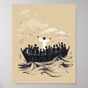 Poster Cartaz de Jesus Acalmando a Tempestade – Barco Pac
