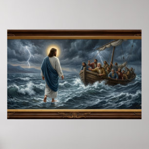 Poster Cartaz de Jesus Andando sobre as Águas – Arte Cris
