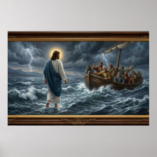 Poster Cartaz de Jesus Andando sobre as Águas – Arte Cris