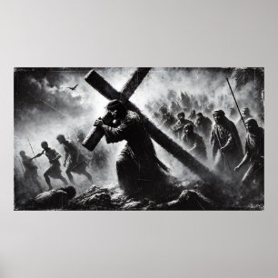 Poster Cartaz de Jesus Carregando a Cruz