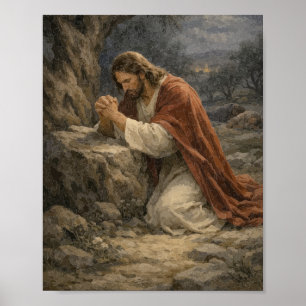 Poster Cartaz de Jesus Orando no Jardim – Noite de Getsêm