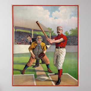 Poster Cartaz de Jogadores de Beisebol Antigos