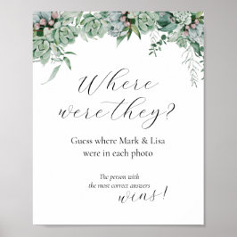 Poster Cartaz de Jogo de Chá de Noiva para Adivinhar Onde