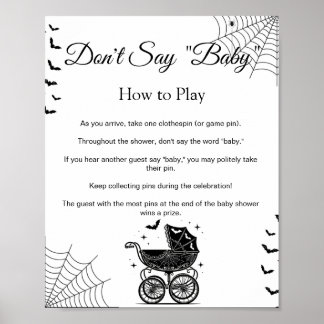Poster Cartaz de Jogo de Chuvada de Bebê de Halloween Não