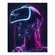 Cartaz de Jogo de Cyber Skull VR — Futurista