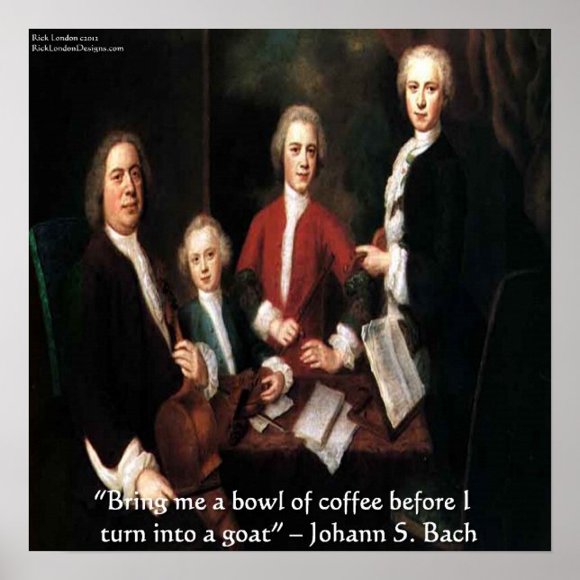 Poster Cartaz de Johann S Bach e Citação Divertida sobre  (Frente)
