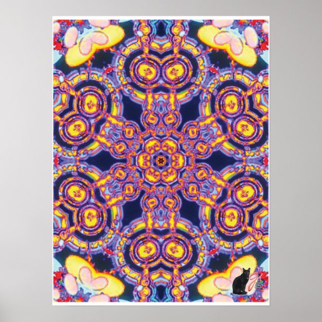 Pôster Cartaz de Kaleidoscópio de Colagem Cinética de Xil (Frente)