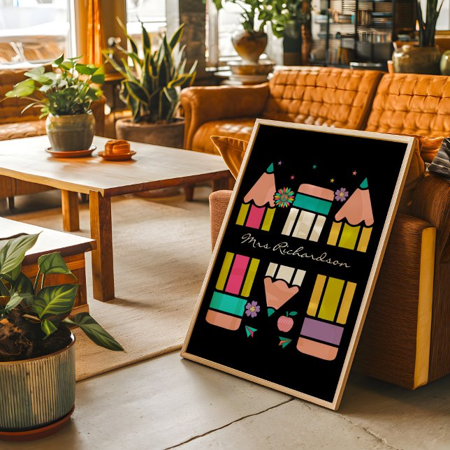 Poster Cartaz de Lápis de Desenho Animado de Professor Co (Criador carregado)