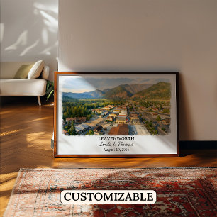 Poster Cartaz de Leavenworth Washington, Aquarela, Person