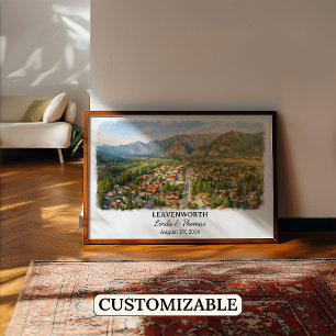 Poster Cartaz de Leavenworth Washington, Aquarela, Person
