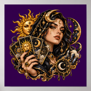 Poster Cartaz de Leitora de Cartas de Tarot Mística - S C