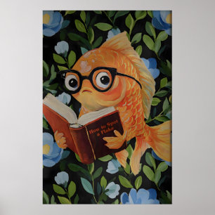 Poster Cartaz de Leitura de Peixes Caprichosos - Tema Oce