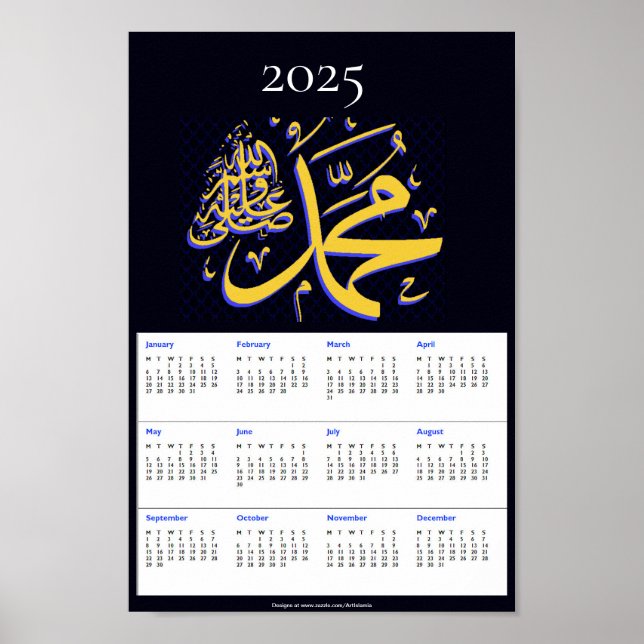 Poster Cartaz de lembrança do calendário de 2025 de Muham (Frente)