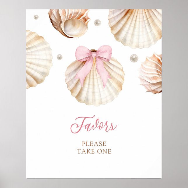 Poster Cartaz de Lembrancinhas de Chá de Bebê Menina com  (Frente)