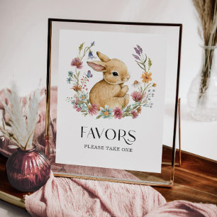 Poster Cartaz de Lembrancinhas de Chá de Bebê Somebunny