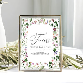 Poster Cartaz de Lembrancinhas de Chá de Noiva Botânico e