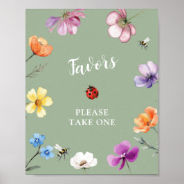 Poster Cartaz de Lembrancinhas para Chá de Bebê Wildflowe