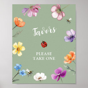 Poster Cartaz de Lembrancinhas para Chá de Bebê Wildflowe