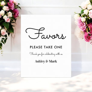 Poster Cartaz de Letreiro de Casamento Preto e Branco Fav