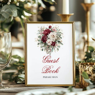 Poster Cartaz de Letreiro de Livro de Visitas Glam Blush 