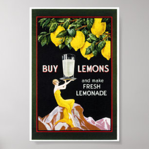 Pôster Cartaz de Limonada de Mercearia Vintage de 1920 Re