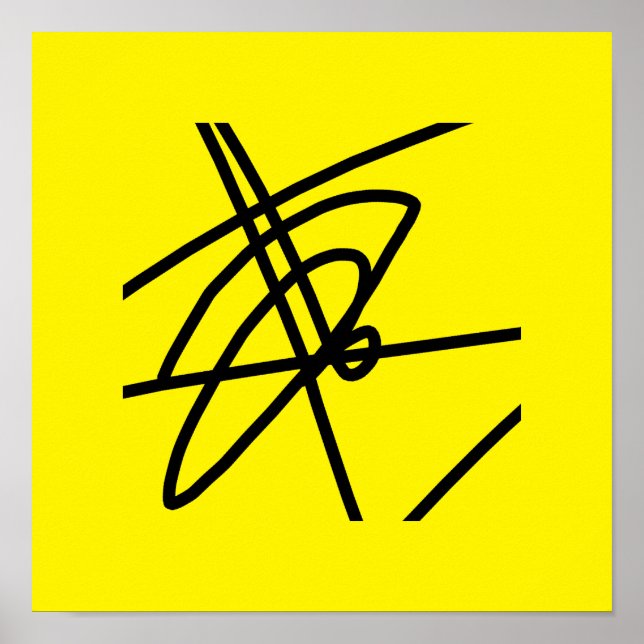 Poster Cartaz de Linhas de Minimalismo Abstrato Preto e A (Frente)