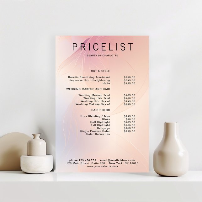 Poster Cartaz de lista de preços brilhantes moderno (Criador carregado)