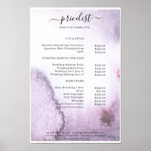 Poster Cartaz de Lista de Preços de Aquarela