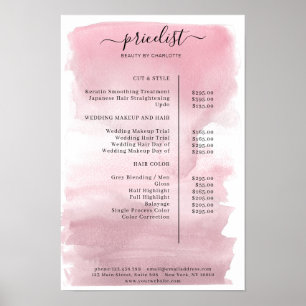 Poster Cartaz de Lista de Preços de Aquarela Moderna
