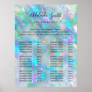 Poster cartaz de lista de preços de design de opala