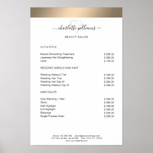 Poster Cartaz de Lista de Preços de Diamante com Listra D