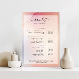 Poster Cartaz de Lista de Preços de Salão