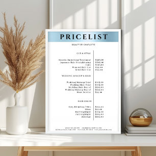 Poster Cartaz de Lista de Preços de Salão Simples Moderno