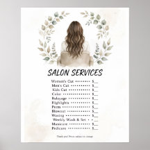 Cartaz de Lista de Preços de Serviços de Salão Boh
