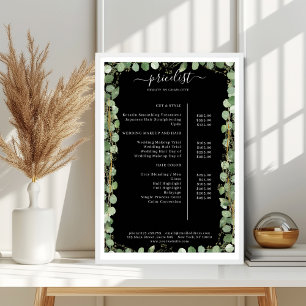 Poster Cartaz de Lista de Preços do Salão de Verduras