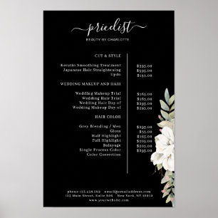 Poster Cartaz de Lista de Preços Floral Moderno