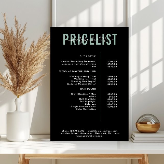 Poster Cartaz de lista de preços moderno (Criador carregado)