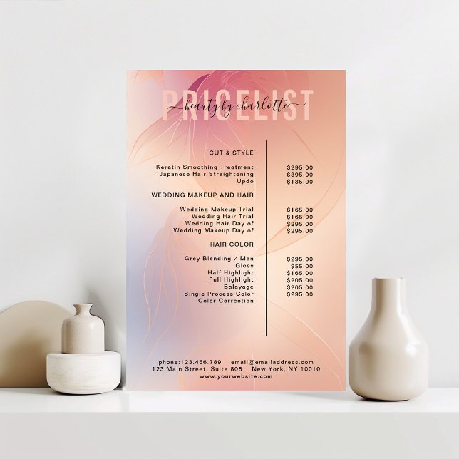Poster Cartaz de lista de preços moderno (Criador carregado)